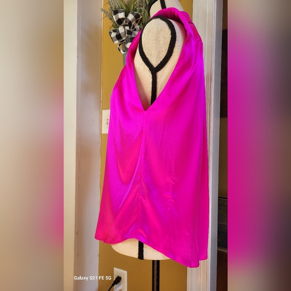 Generation Love Pink Eva Sleeveless Shoulder padded Button Down Sz. Sm NWT - Picture 7 of 13